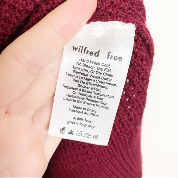 Wilfred Free Merino Wine Textured Pullover Sweater Women’s Size Small - Picture 4 of 7